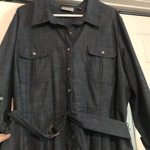Size 22 Denim Button Down Midi Dress